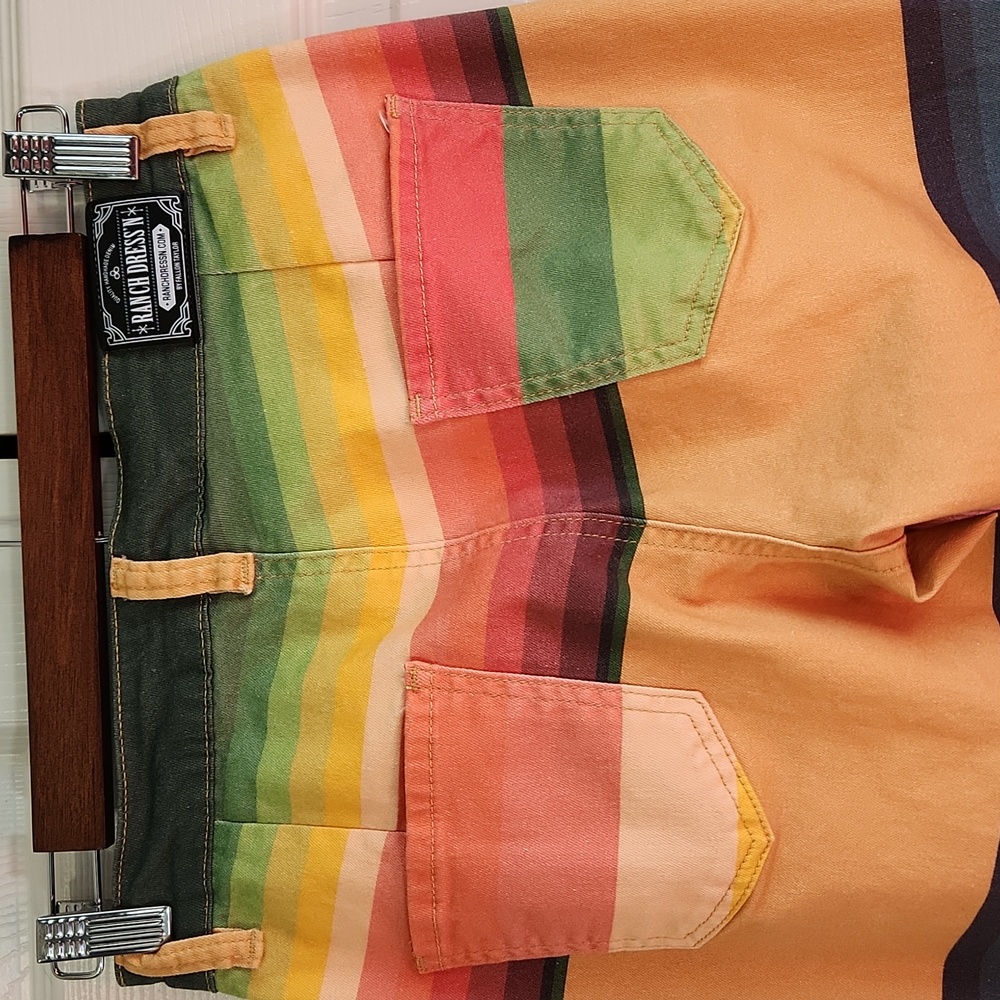 Ranch Dress'n By Fallon Taylor Rainbow Super Flare Jeans Size 2 Southwestern - Picture 3 of 12
